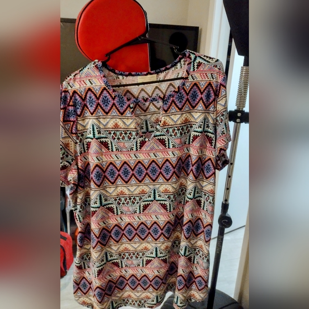 Multicolor day dress with pockets